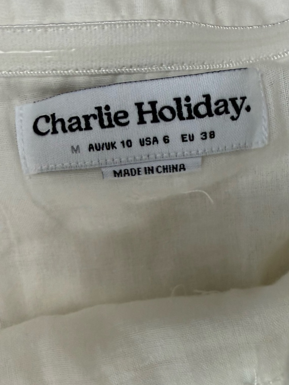 Anthropologie Charlie Holiday White Cotton Gauze Strapless Midi Dress Size 6 NWT - Picture 7 of 10